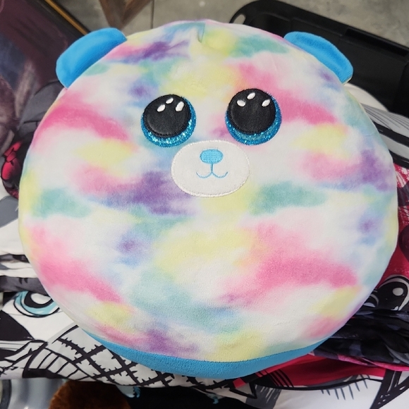 Ty Other - Squishmallow 🙉🐻‍❄️🐻 Colorful Tie-Dye Bear Plush Pillow